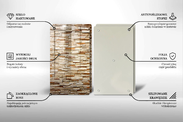 Üveg vágódeszka Díszítő kövek textúrája