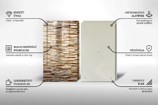 Üveg vágódeszka Díszítő kövek textúrája