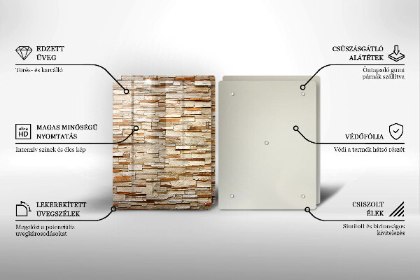 Üveg vágódeszka Díszítő kövek textúrája