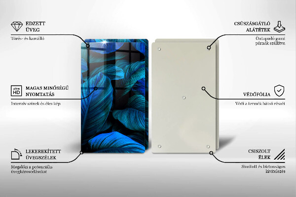 Üveg vágódeszka Dzsungel növényzet levelei