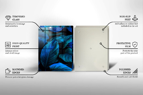 Üveg vágódeszka Dzsungel növényzet levelei