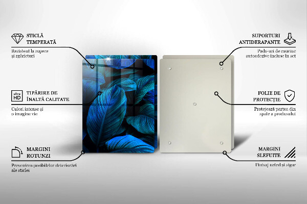 Üveg vágódeszka Dzsungel növényzet levelei