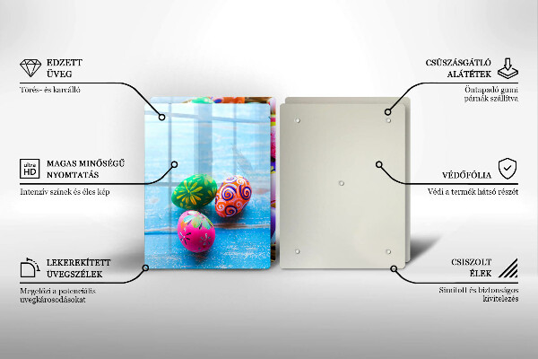 Üveg vágódeszka Húsvéti tojások Húsvéti tojások