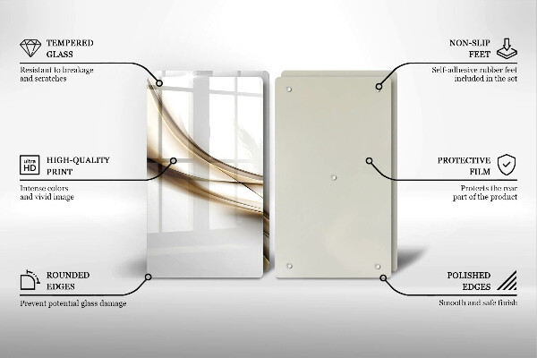 Üveg vágódeszka Lágy vonalak absztrakciója