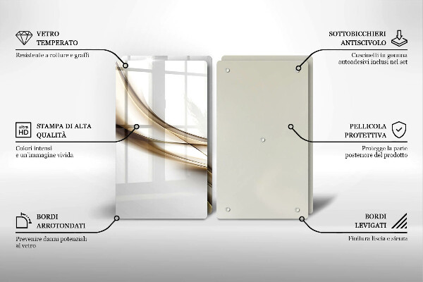 Üveg vágódeszka Lágy vonalak absztrakciója