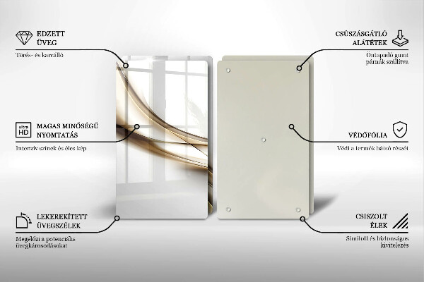 Üveg vágódeszka Lágy vonalak absztrakciója