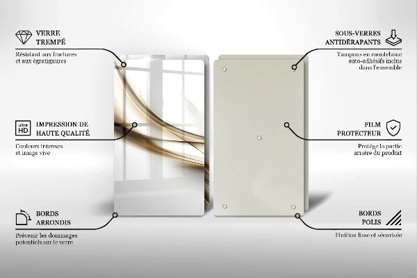 Üveg vágódeszka Lágy vonalak absztrakciója