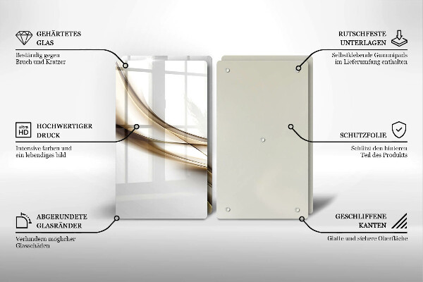 Üveg vágódeszka Lágy vonalak absztrakciója