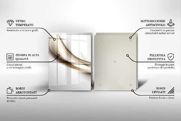 Üveg vágódeszka Lágy vonalak absztrakciója