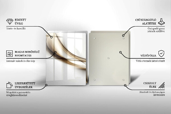 Üveg vágódeszka Lágy vonalak absztrakciója