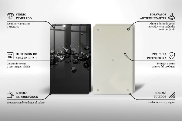 Üveg vágódeszka 3D alakzatok absztrakció