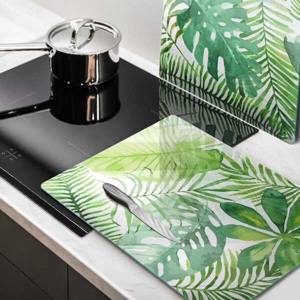 Üveg vágódeszka Akvarell boho levelek