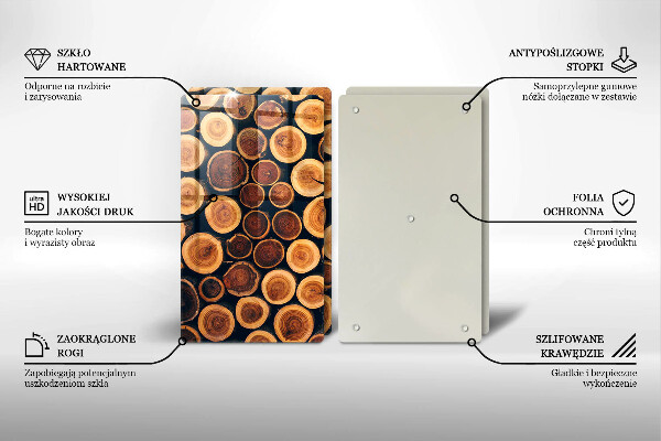 Üveg vágódeszka Fa tuskók