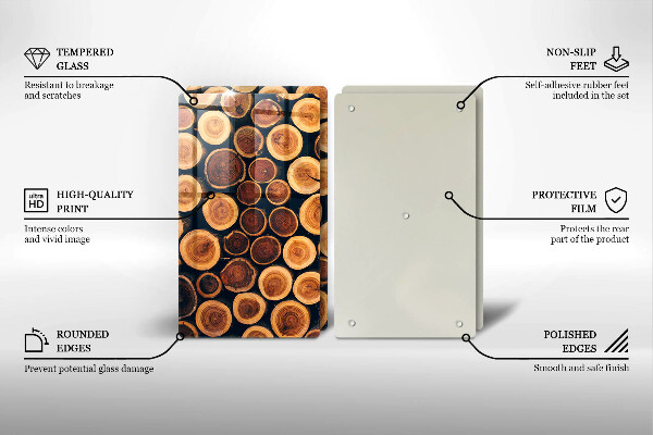 Üveg vágódeszka Fa tuskók