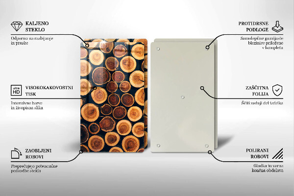 Üveg vágódeszka Fa tuskók