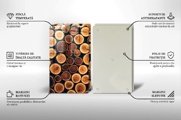 Üveg vágódeszka Fa tuskók