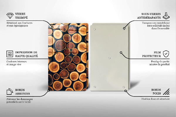 Üveg vágódeszka Fa tuskók