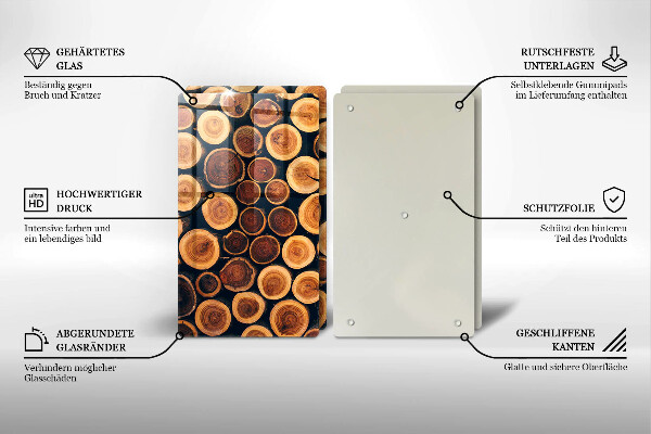 Üveg vágódeszka Fa tuskók