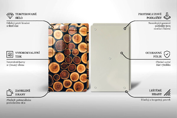 Üveg vágódeszka Fa tuskók