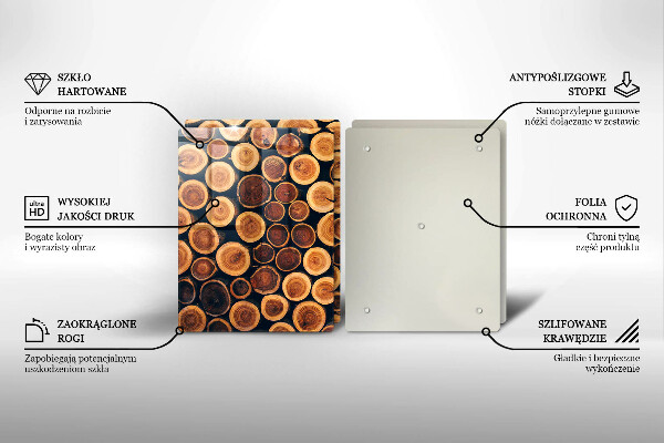 Üveg vágódeszka Fa tuskók