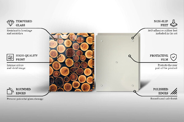 Üveg vágódeszka Fa tuskók