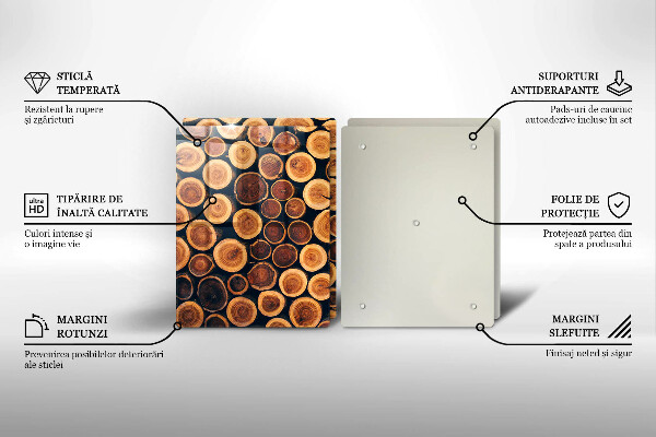 Üveg vágódeszka Fa tuskók