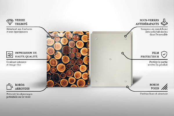Üveg vágódeszka Fa tuskók