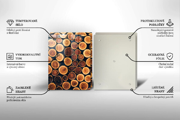 Üveg vágódeszka Fa tuskók