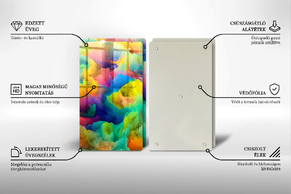 Üveg vágódeszka Színes absztrakció