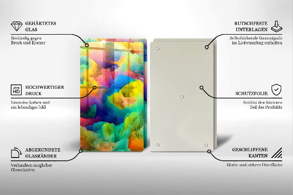 Üveg vágódeszka Színes absztrakció