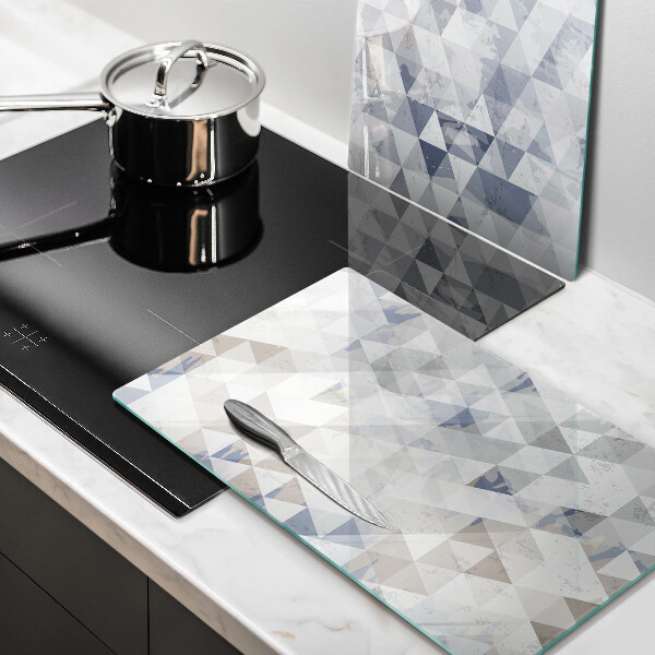 Üveg vágódeszka Háromszög minta