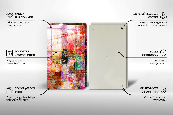 Üveg vágódeszka Festék absztrakció