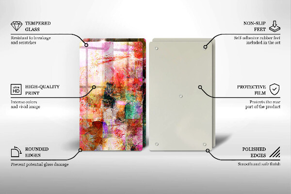 Üveg vágódeszka Festék absztrakció