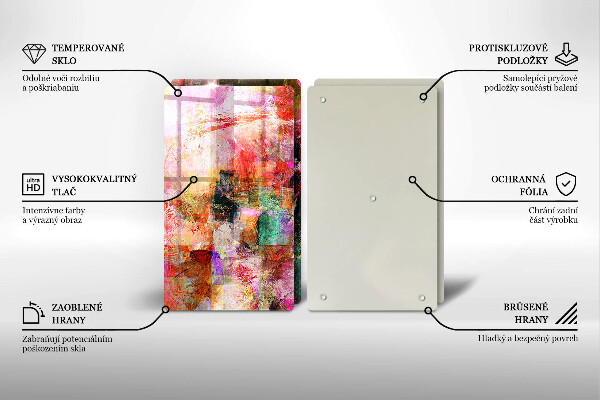 Üveg vágódeszka Festék absztrakció