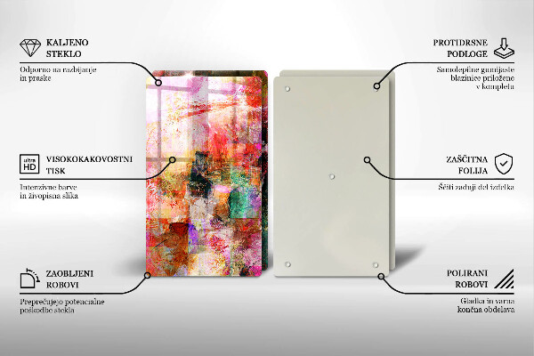 Üveg vágódeszka Festék absztrakció