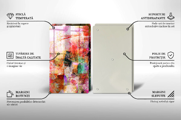 Üveg vágódeszka Festék absztrakció