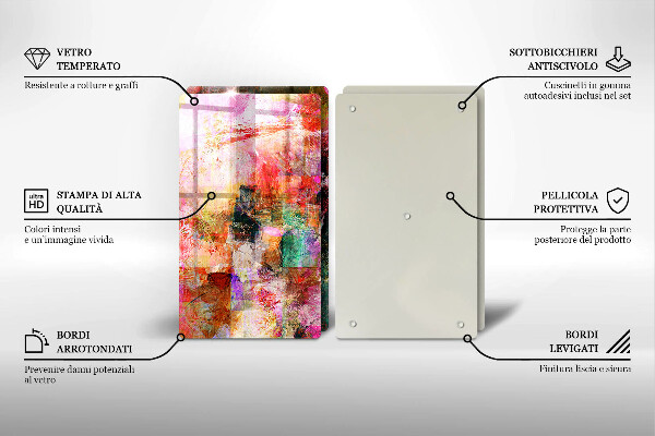 Üveg vágódeszka Festék absztrakció