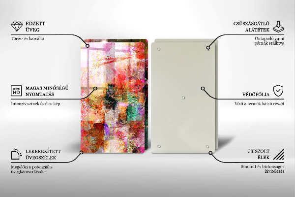 Üveg vágódeszka Festék absztrakció