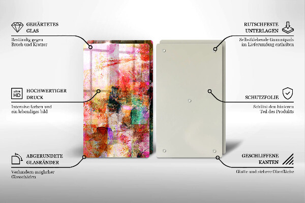 Üveg vágódeszka Festék absztrakció