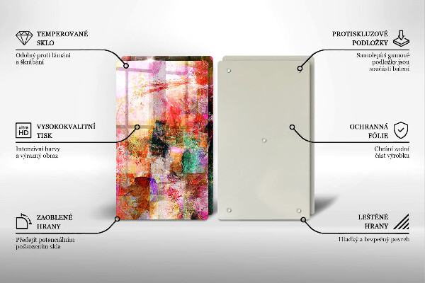 Üveg vágódeszka Festék absztrakció