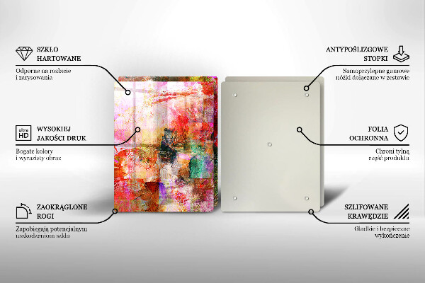 Üveg vágódeszka Festék absztrakció