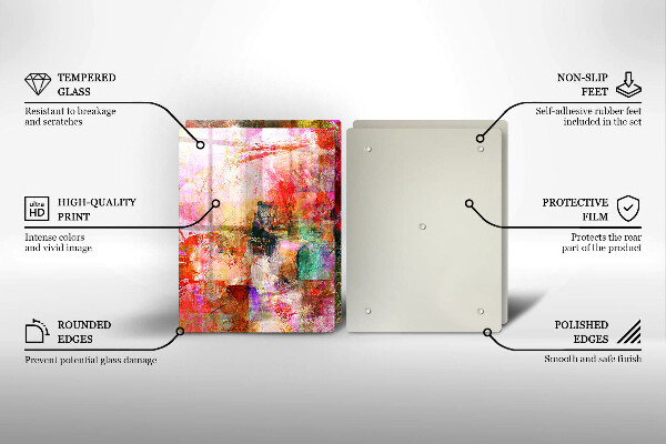 Üveg vágódeszka Festék absztrakció