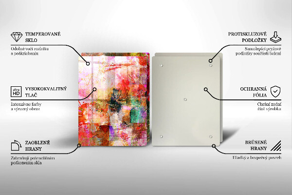 Üveg vágódeszka Festék absztrakció