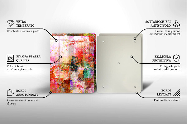 Üveg vágódeszka Festék absztrakció