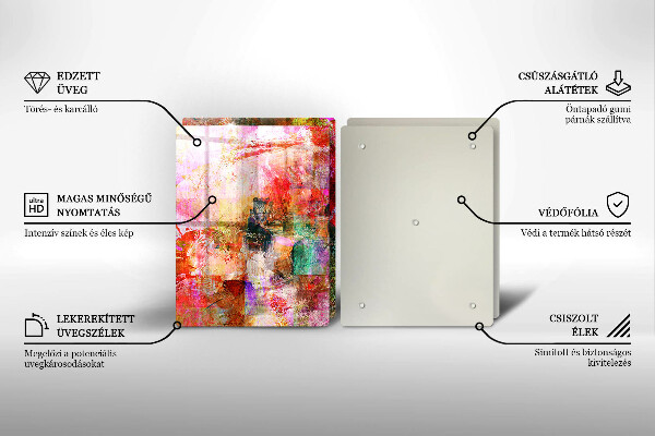 Üveg vágódeszka Festék absztrakció