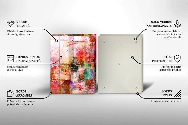 Üveg vágódeszka Festék absztrakció