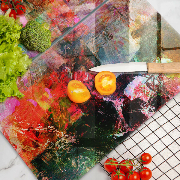 Üveg vágódeszka Festék absztrakció