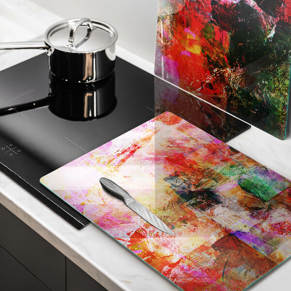 Üveg vágódeszka Festék absztrakció