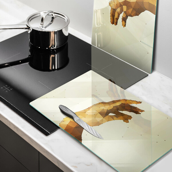 Üveg vágódeszka Ádám kezeinek teremtése