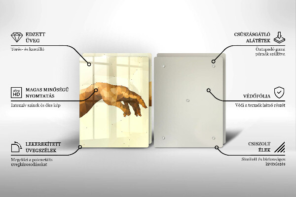 Üveg vágódeszka Ádám kezeinek teremtése